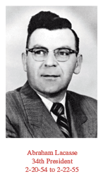 Abraham Lacasse, 34th President